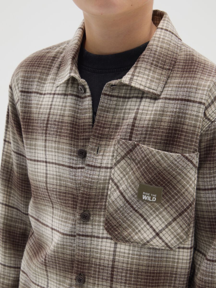 Camicia a quadri multicolor da ragazzo in puro cotone regular fit_2