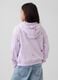 Girls' Purple Cotton Blend Sweatshirt with Floral Pattern_1