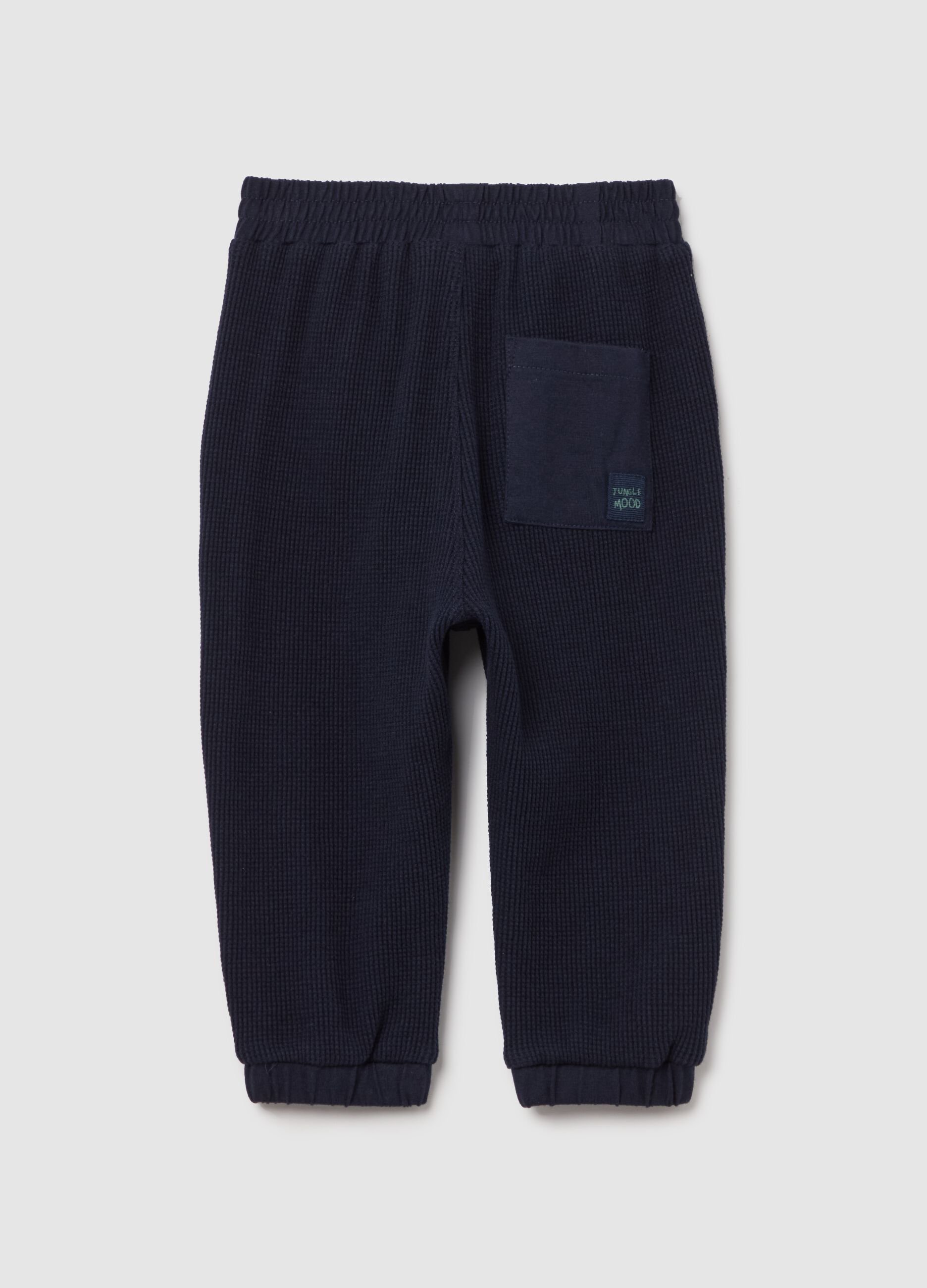Waffle-weave joggers