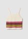 Fitted pure cotton multicolour striped knitted top_4
