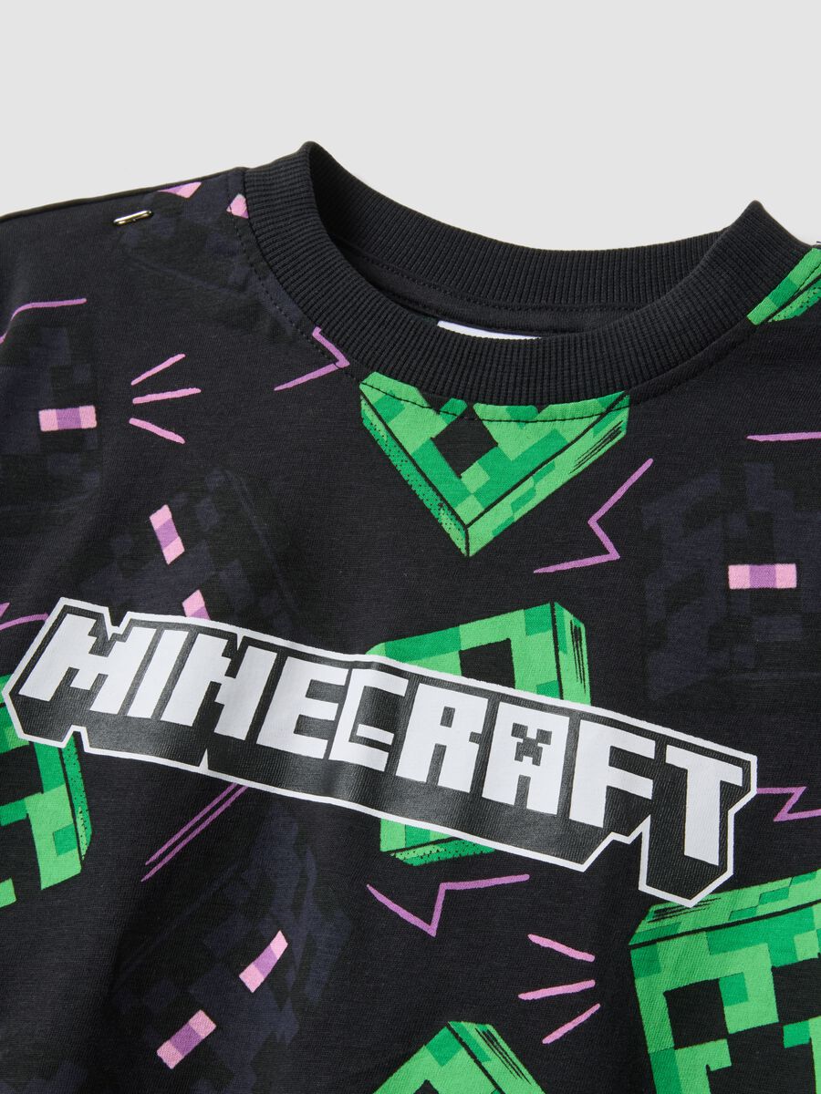 T-shirt multicolor in puro cotone da bambino con stampe Minecraft_2