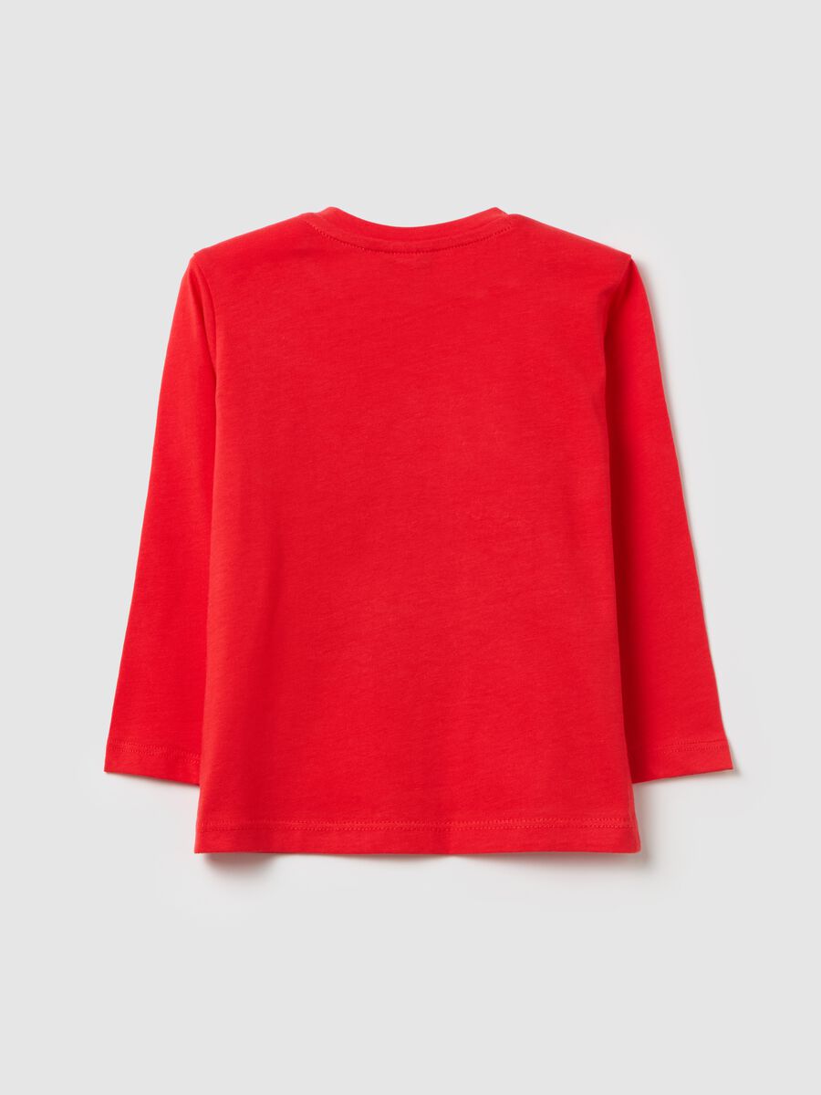 Cotton T-shirt with print and long sleeves_1