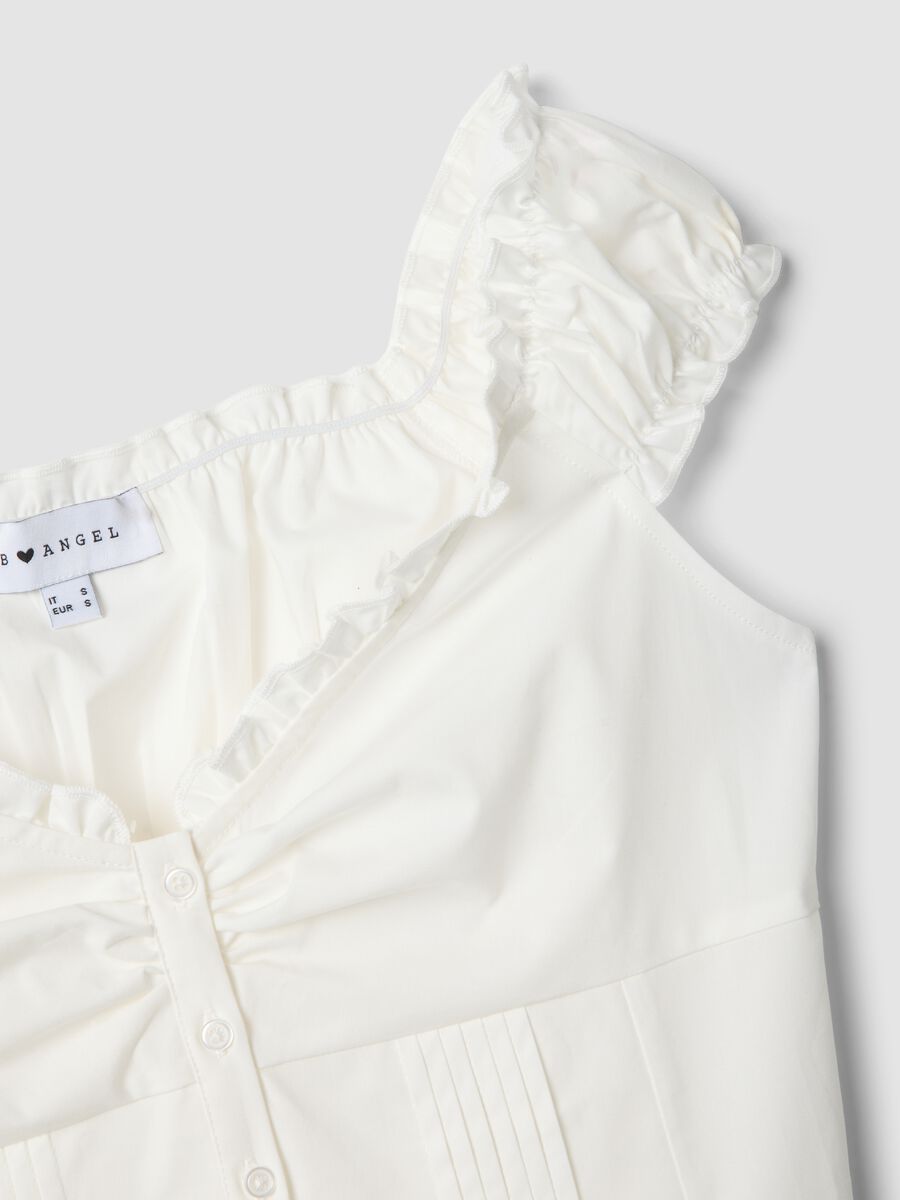 White organic cotton blouse with short sleeves_5