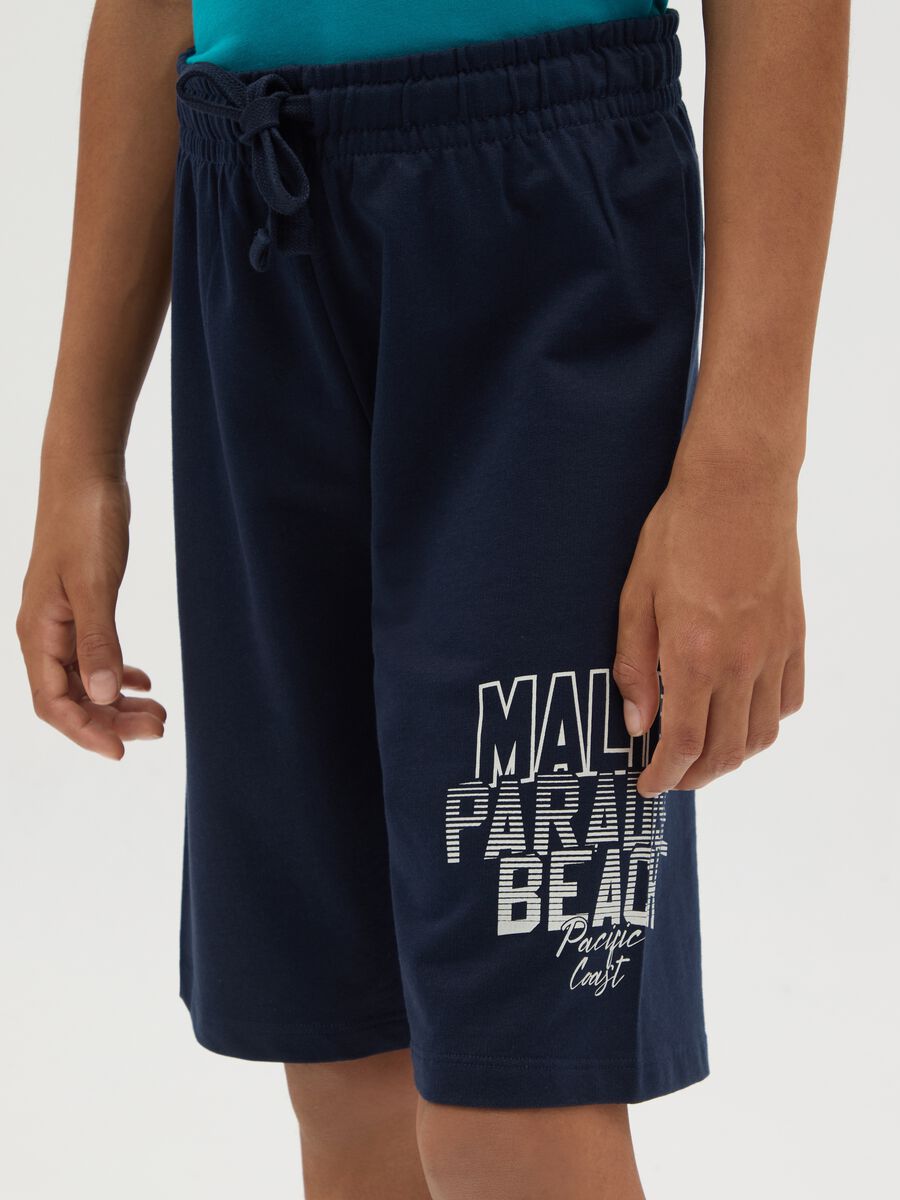 Blue shorts in 100% cotton_2