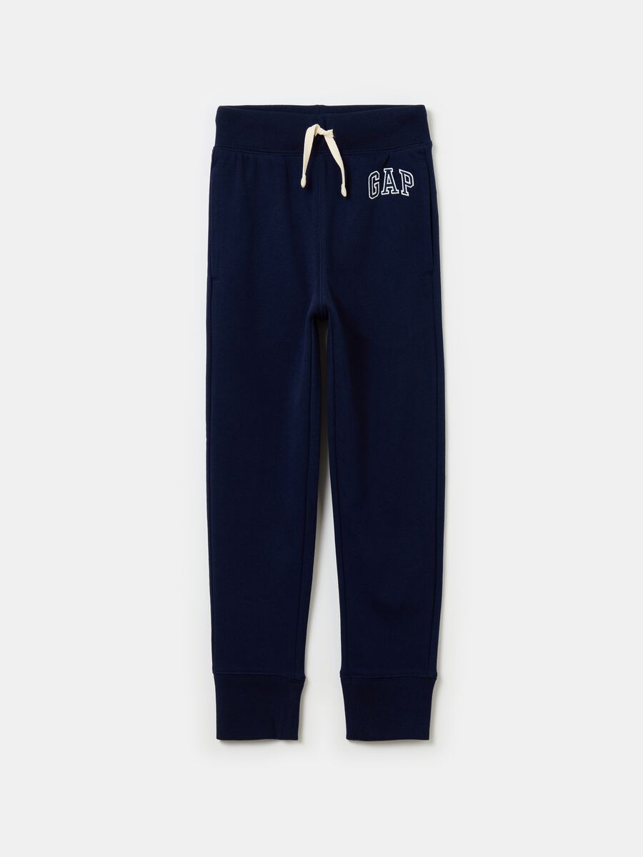French terry joggers with embroidered logo_0