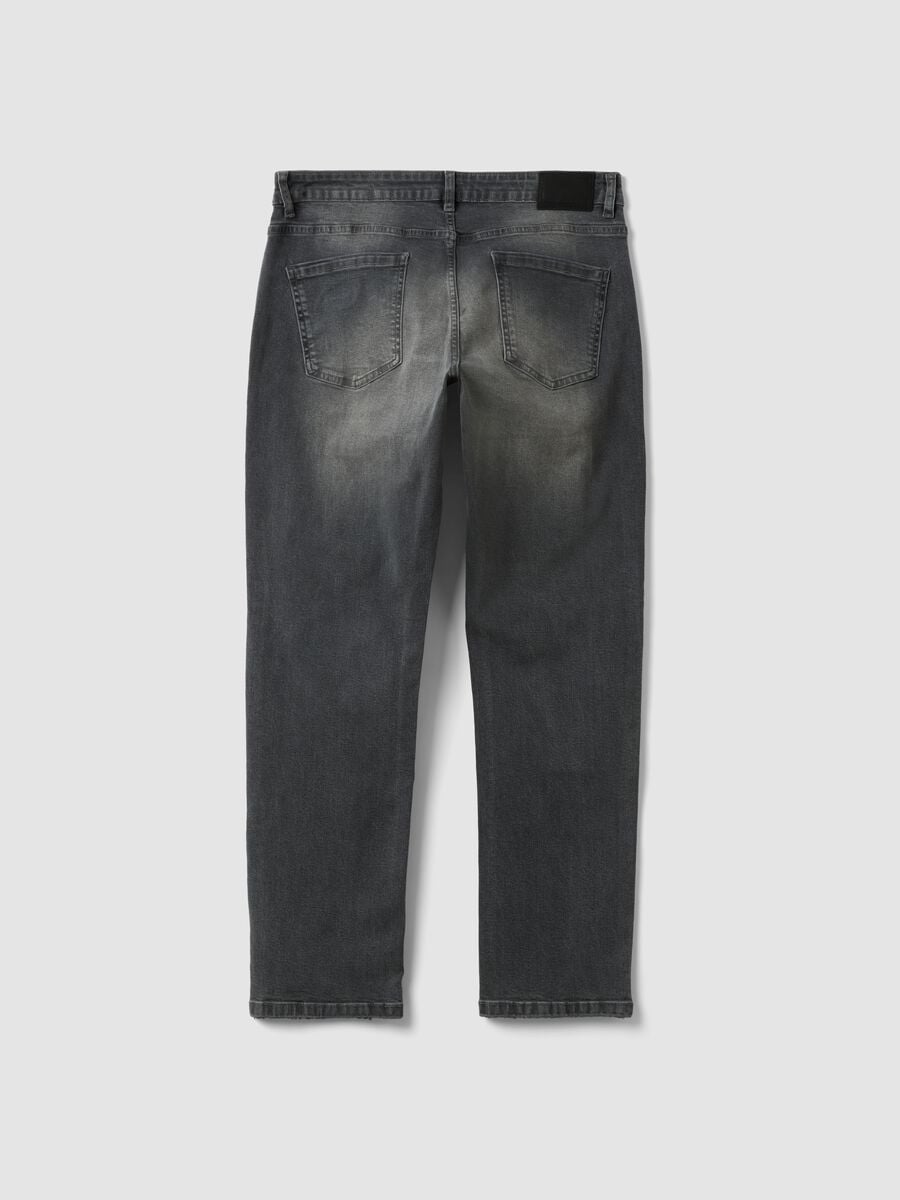 Regular-fit grey denim jeans in stretch cotton_6
