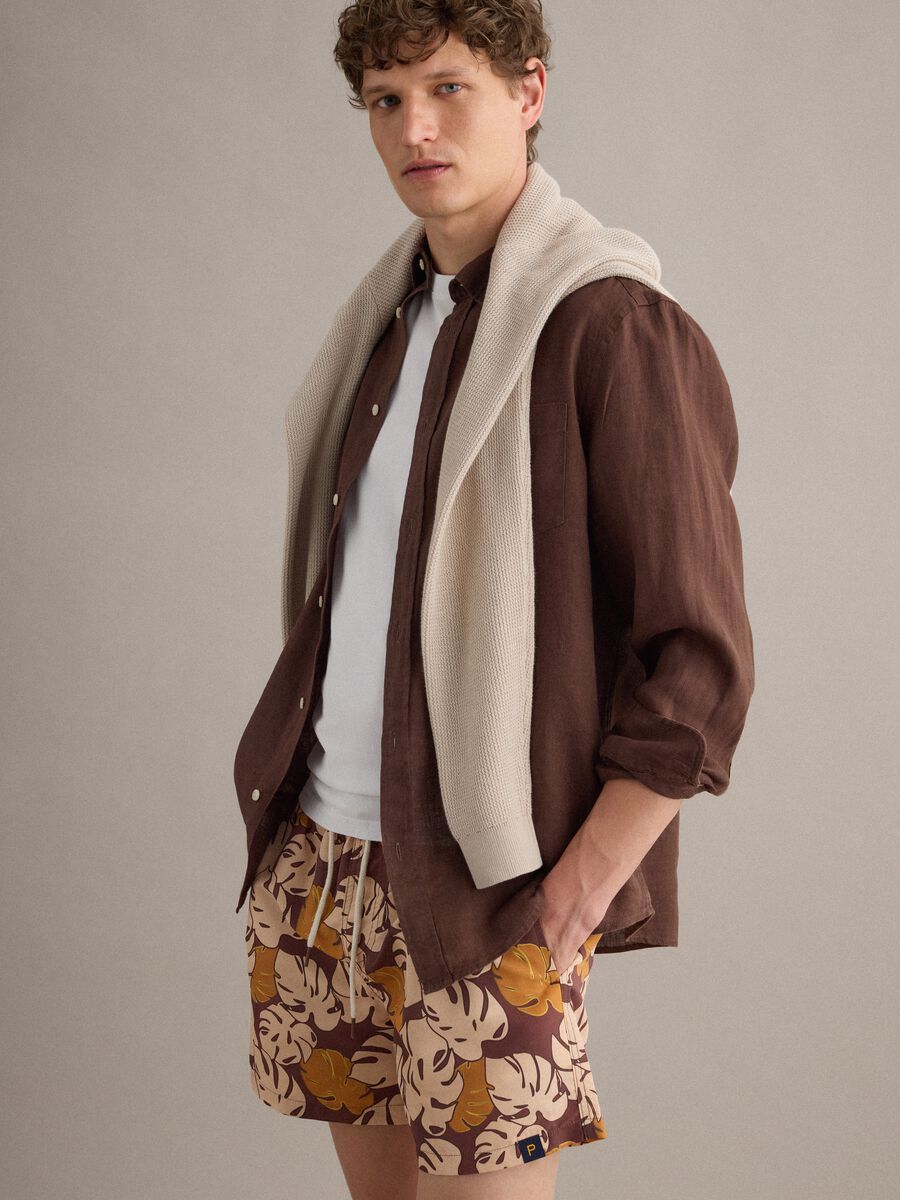 Boxer mare marrone con stampa tropicale_2
