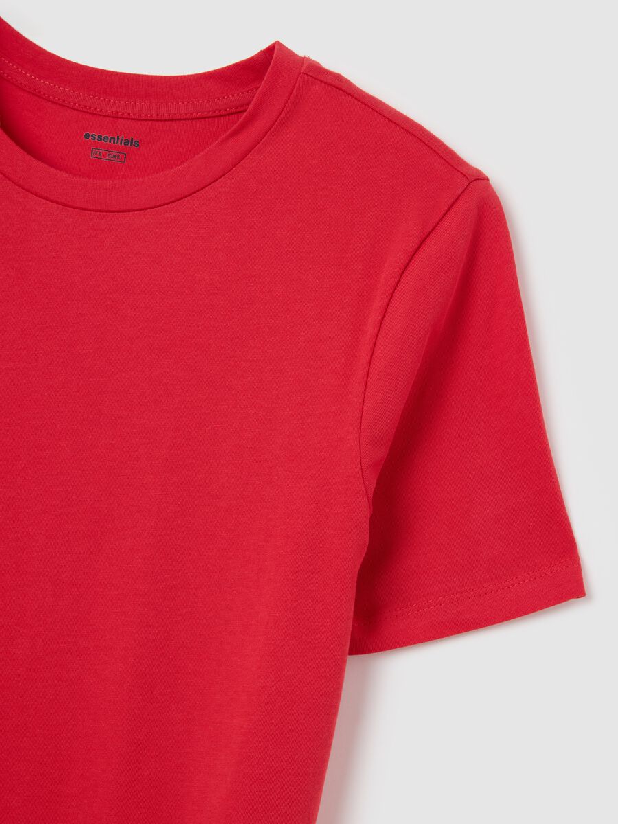 Women's Red Pure Cotton Regular Fit T-Shirt_1
