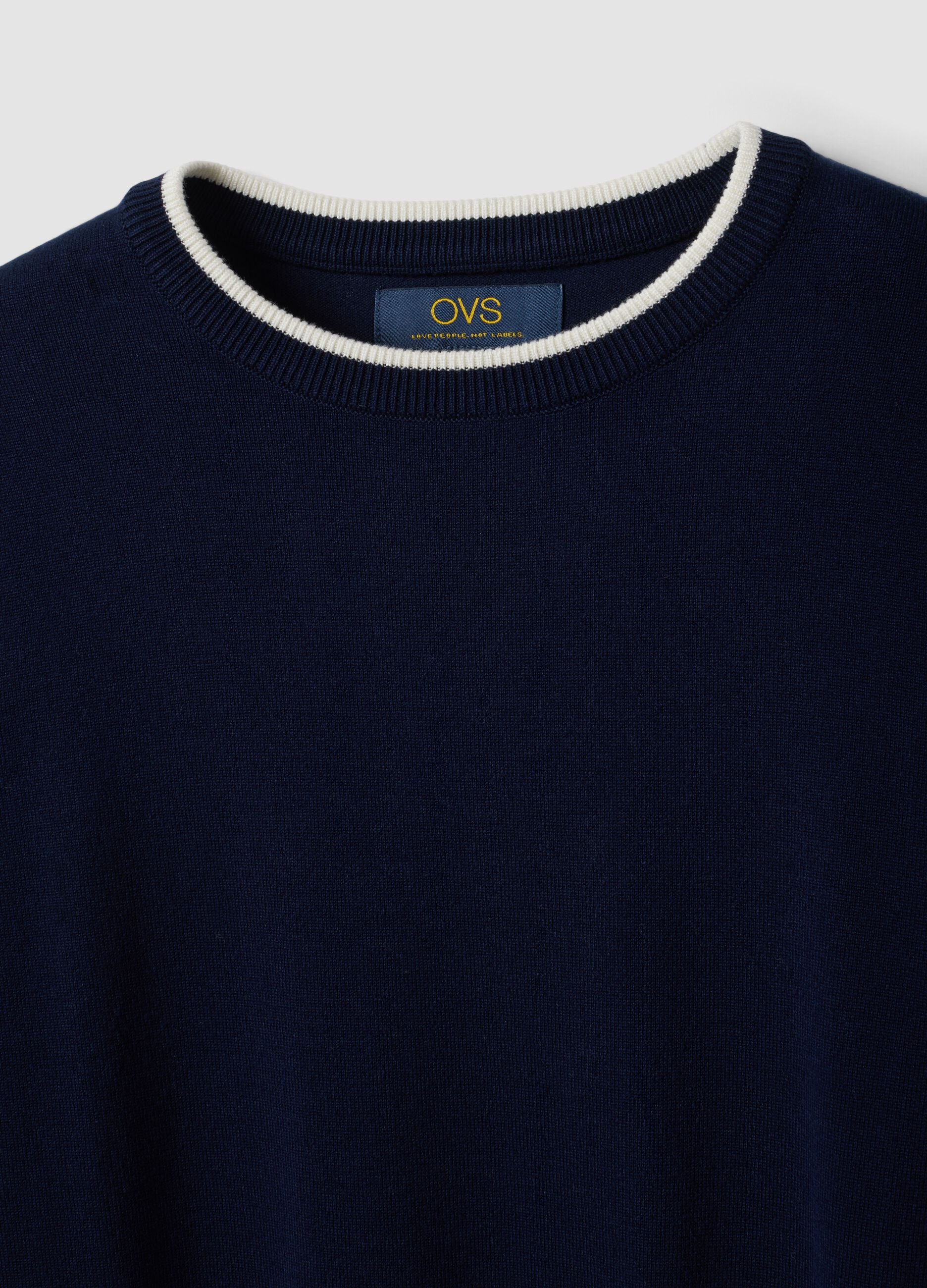 Blue crew-neck jumper in viscose blend