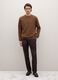 Brown crew neck pullover in pure lambswool regular fit_1