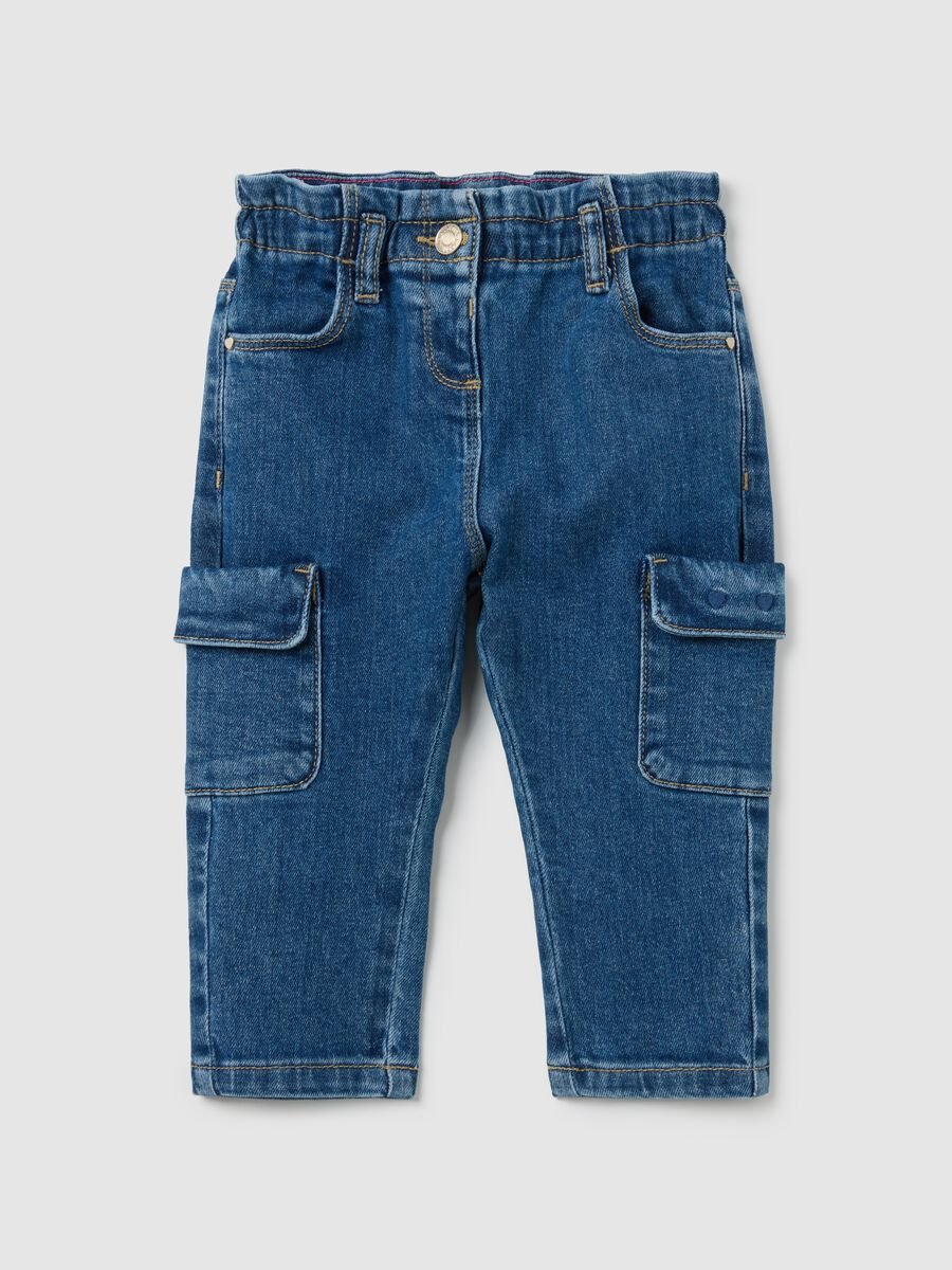 Girls' Cargo Denim Trousers - Regular Fit_0