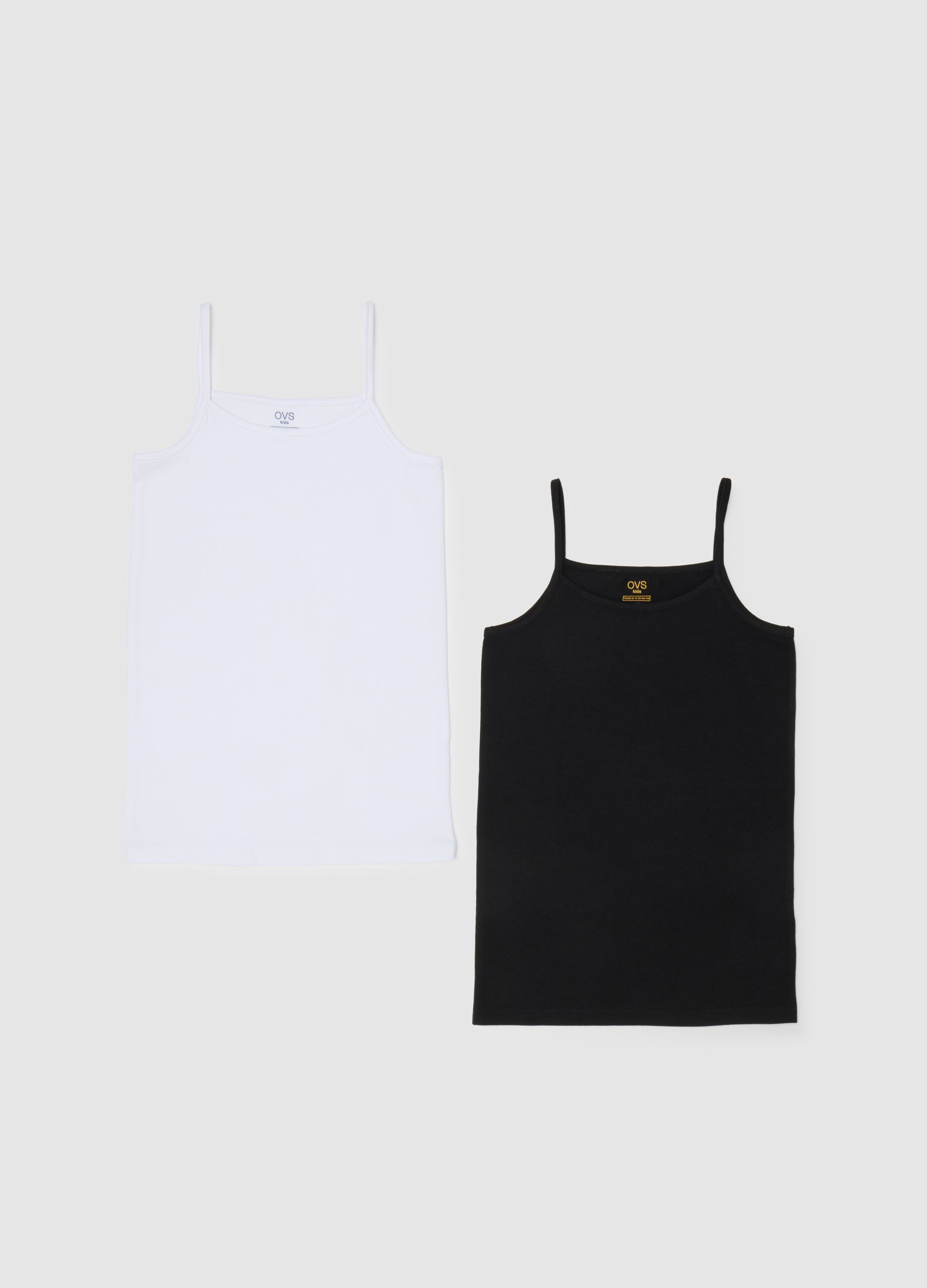 Girl's multicolour stretch cotton vest twin pack