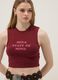 Red stretch cotton regular-fit tank top with slogan_0