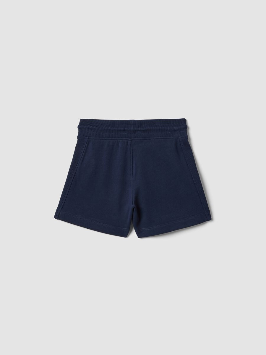 Shorts in puro cotone blu da bambina regular fit_1