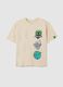 Oversized beige pure cotton boys' t-shirt_3