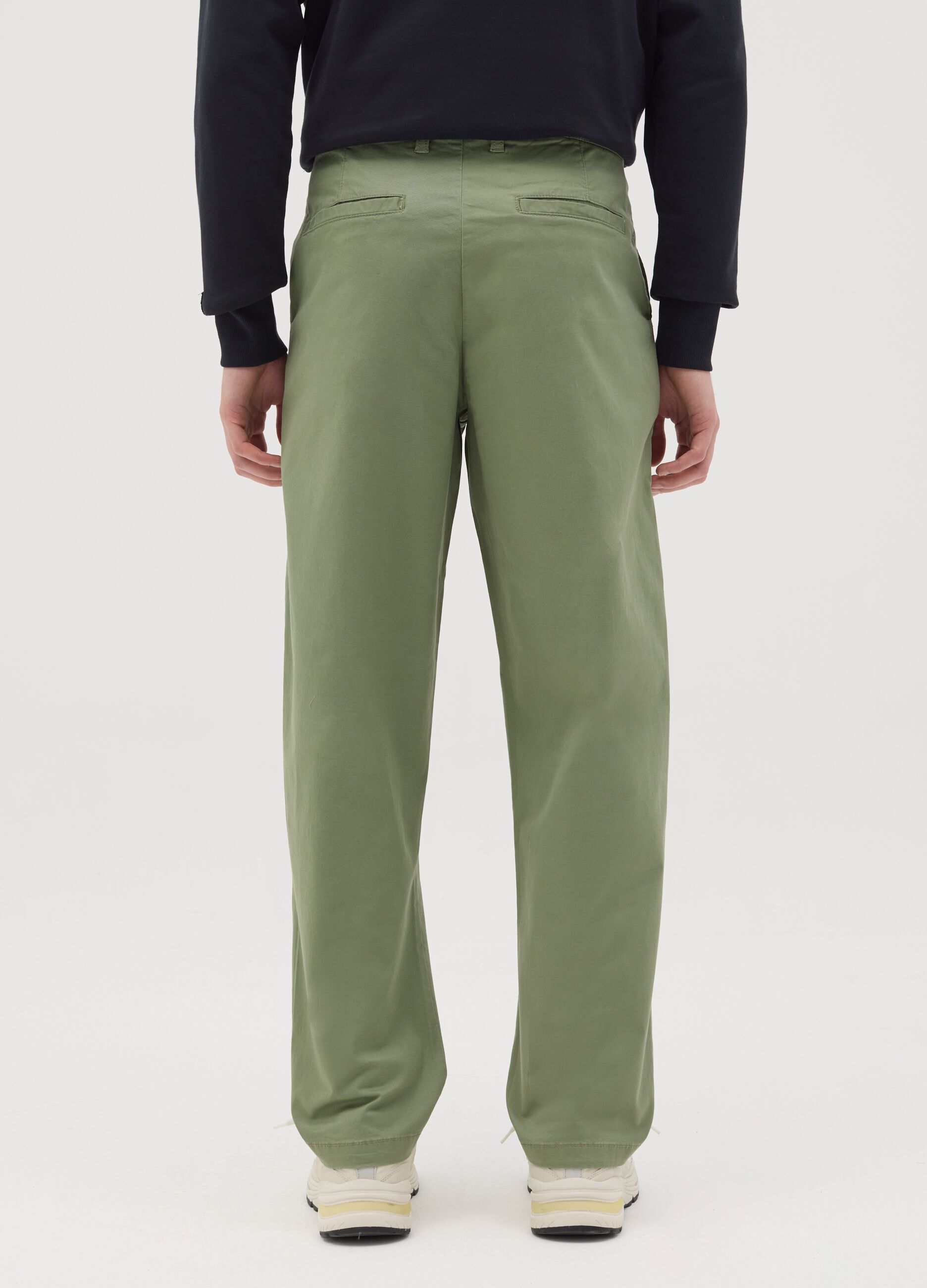 Pantalone chino in cotone stretch verde