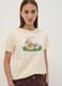 Beige pure cotton regular-fit T-shirt with cute animal print_2