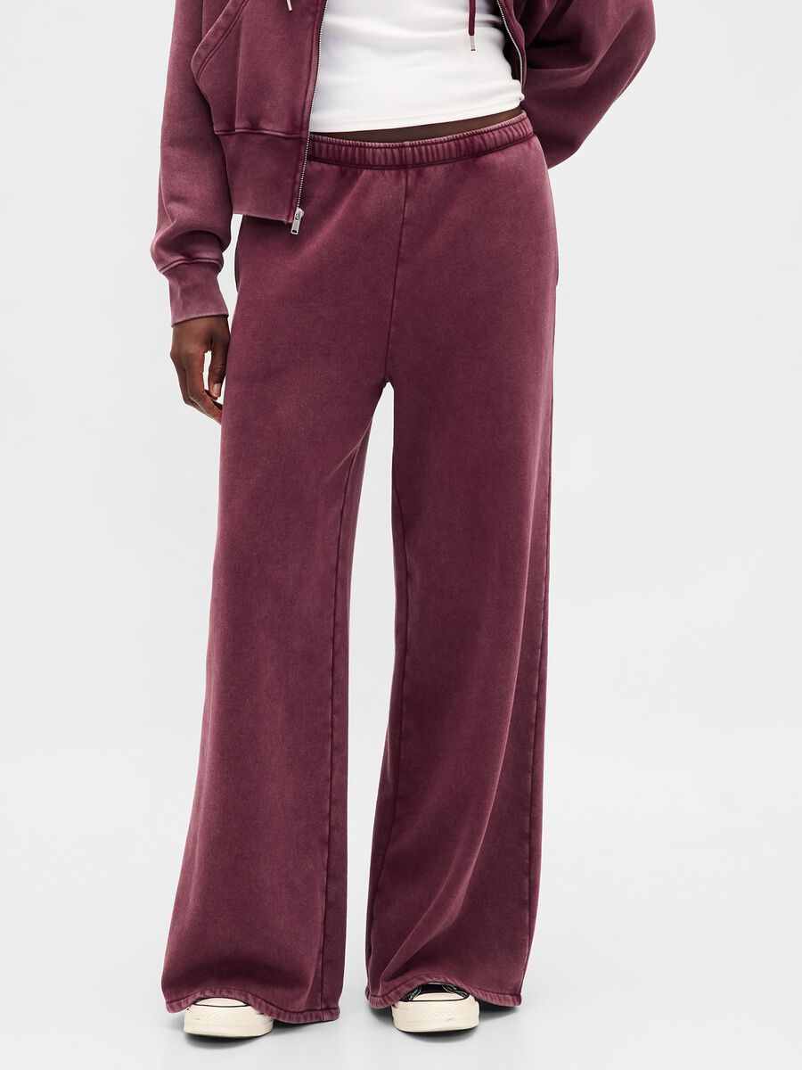 Purple trousers in cotton and polyester blend_1