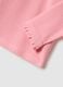 Girl's pink pure cotton polo with regular fit and ruched details_3