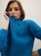 Blue pullover with round neck and jersey knit_0
