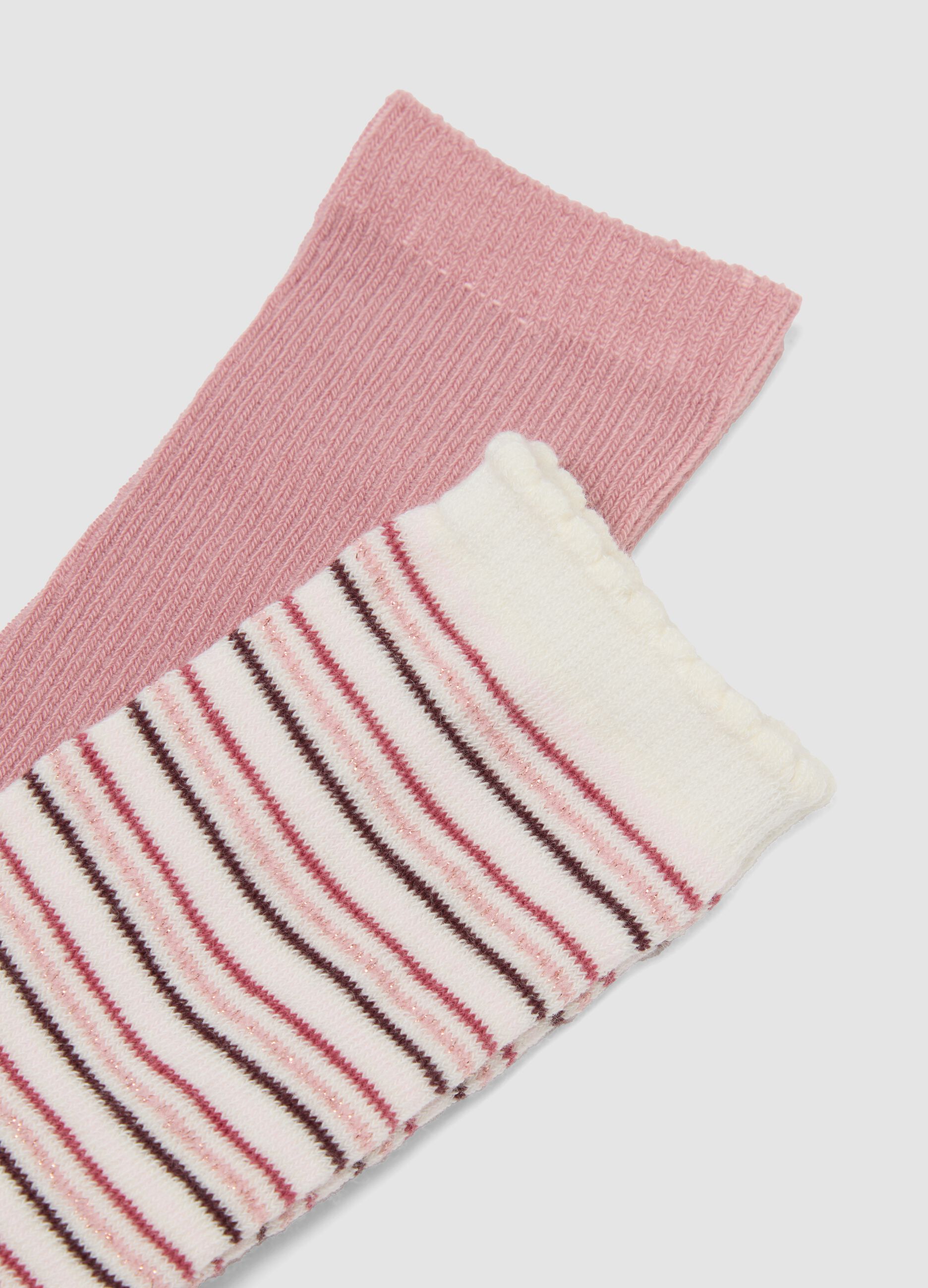 Tripack di calze lunghe rosa in cotone organico elasticizzato