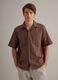 Brown pure cotton regular-fit striped shirt with chest pocket_2