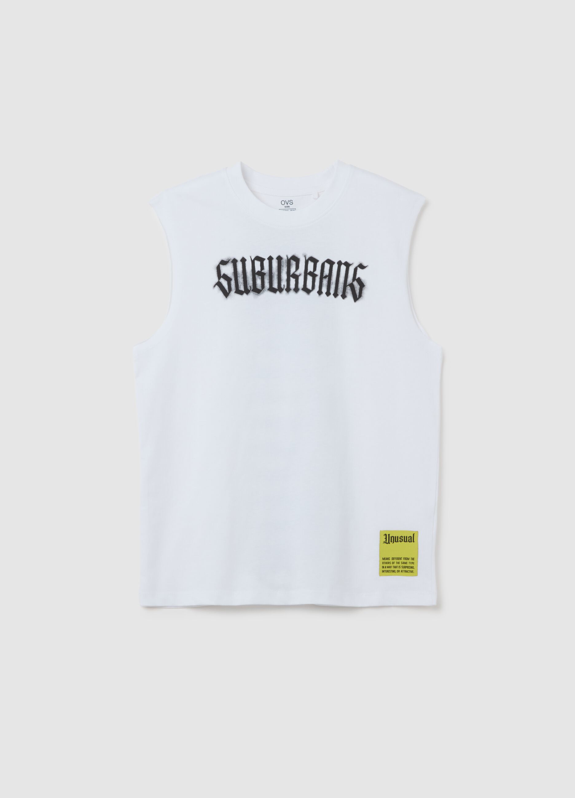 Pure cotton white regular fit children's T-shirt
