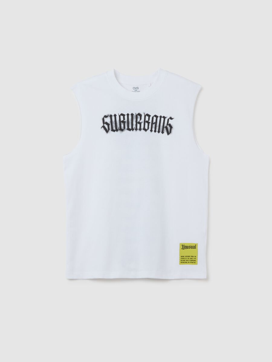 T-shirt da bambino in puro cotone bianca regular fit_3