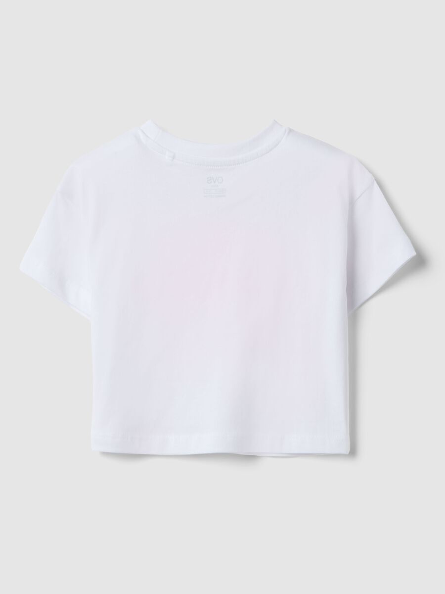 Girls' pure cotton white T-shirt boxy fit with print_1