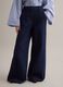 Pantaloni wide leg in denim elasticizzato blu_1