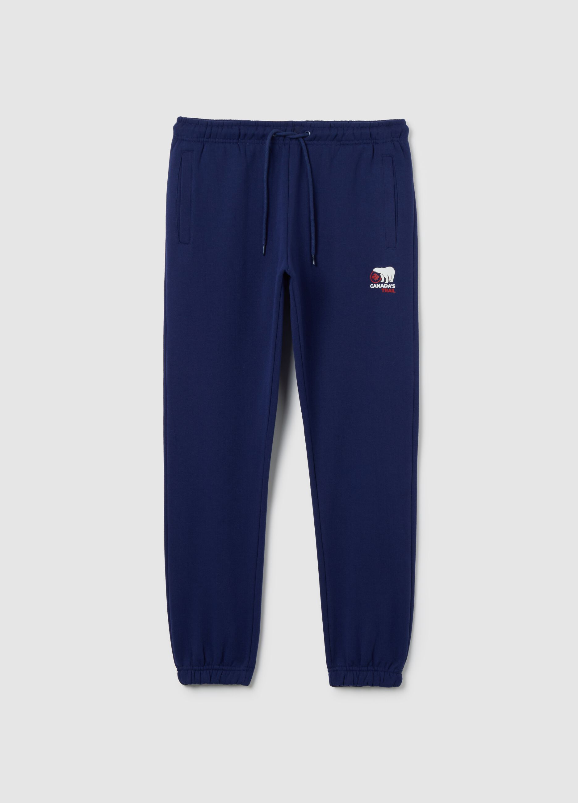 Blue cotton blend jogger pants