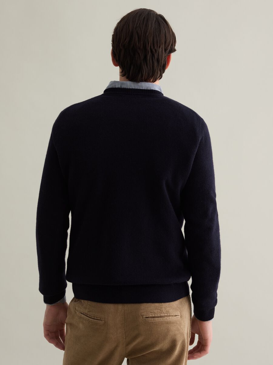 Mélange pullover with round neck in lambswool_3