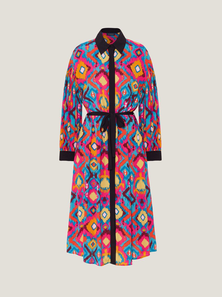 Abito chemisier con fantasia ikat_5