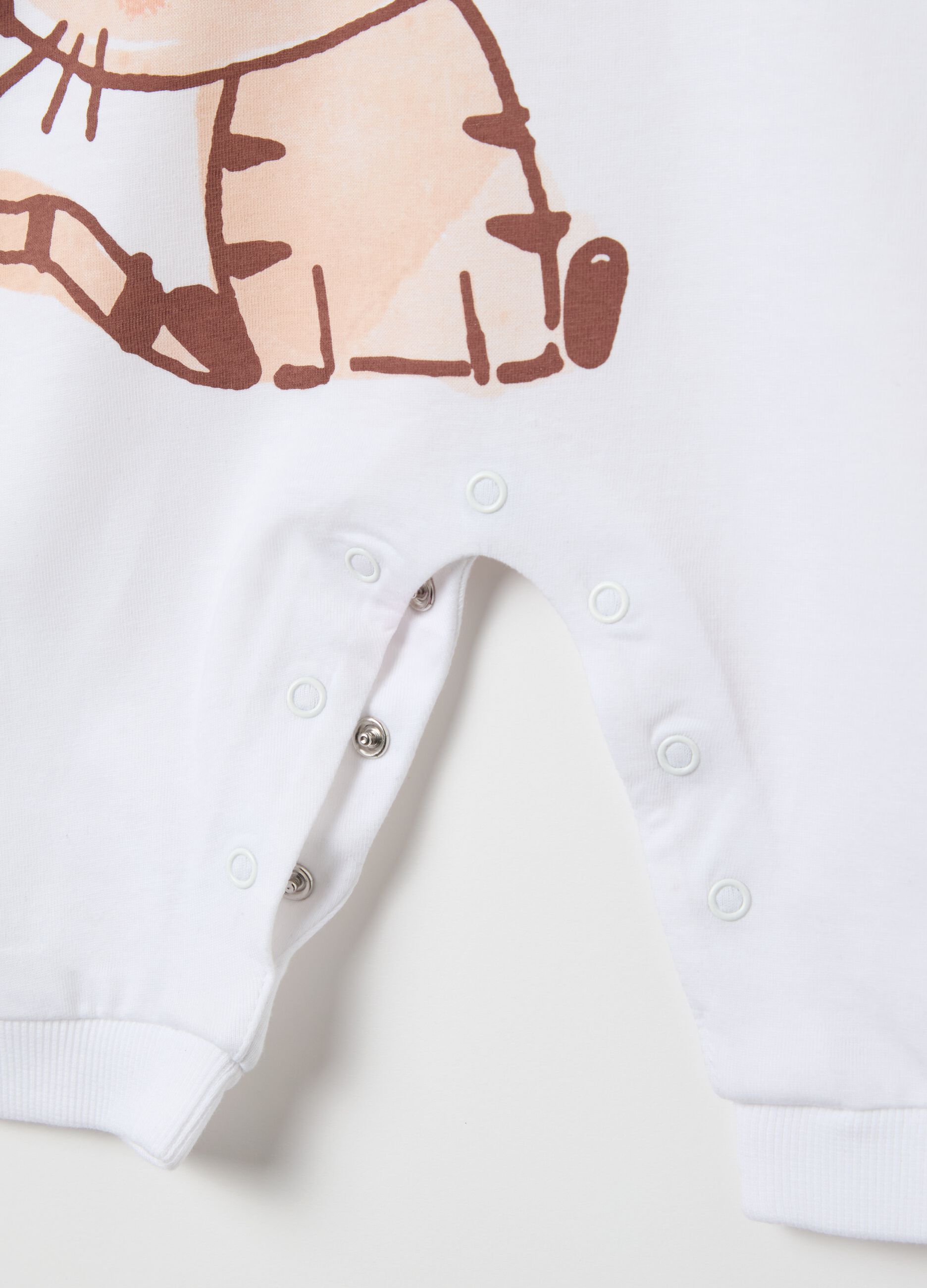 Cotton onesie with "Born to be Wild" tiger print