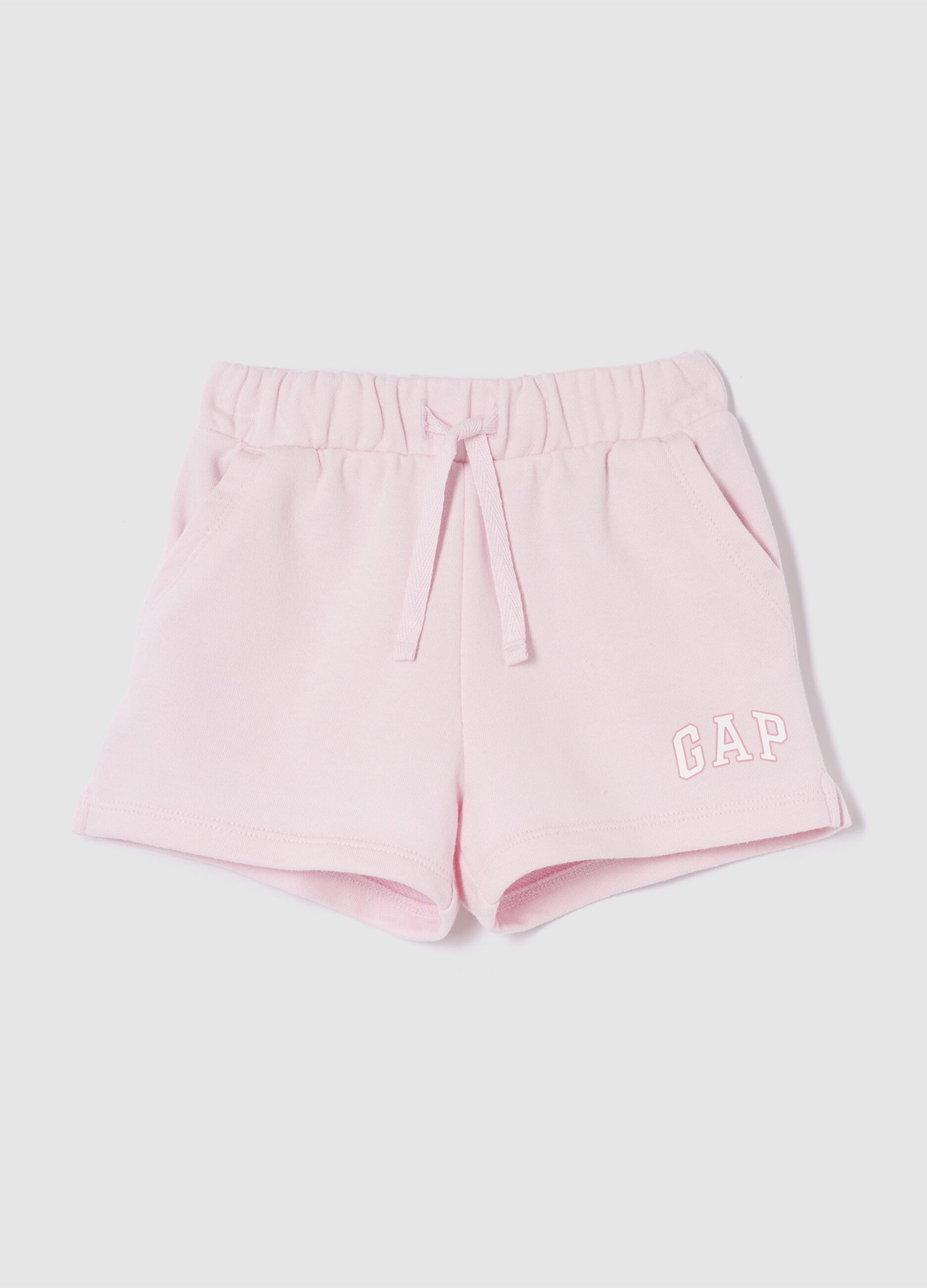 Cotton-blend drawstring shorts