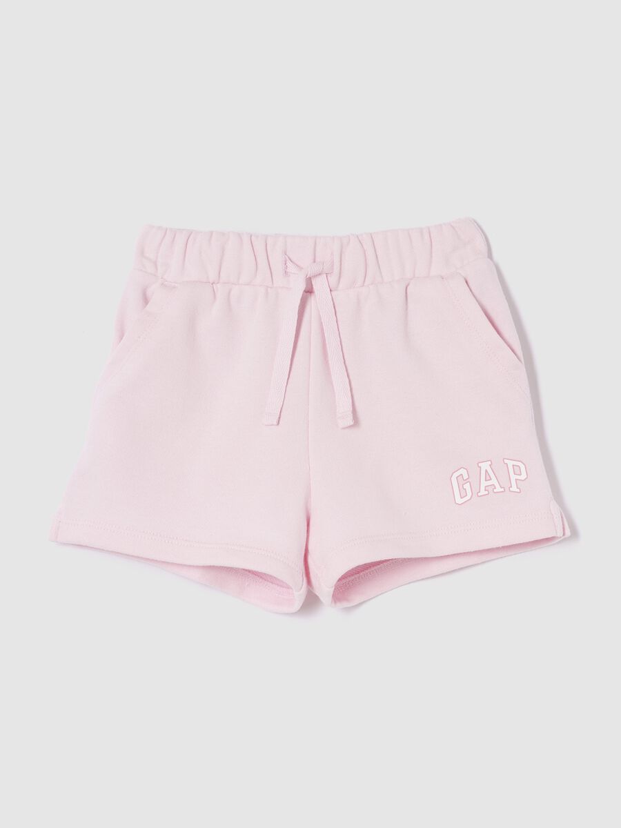 Cotton-blend drawstring shorts_0