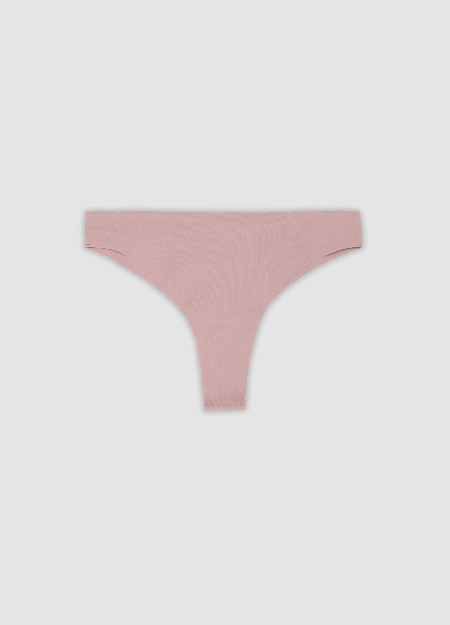Pink organic stretch cotton Brazilian briefs