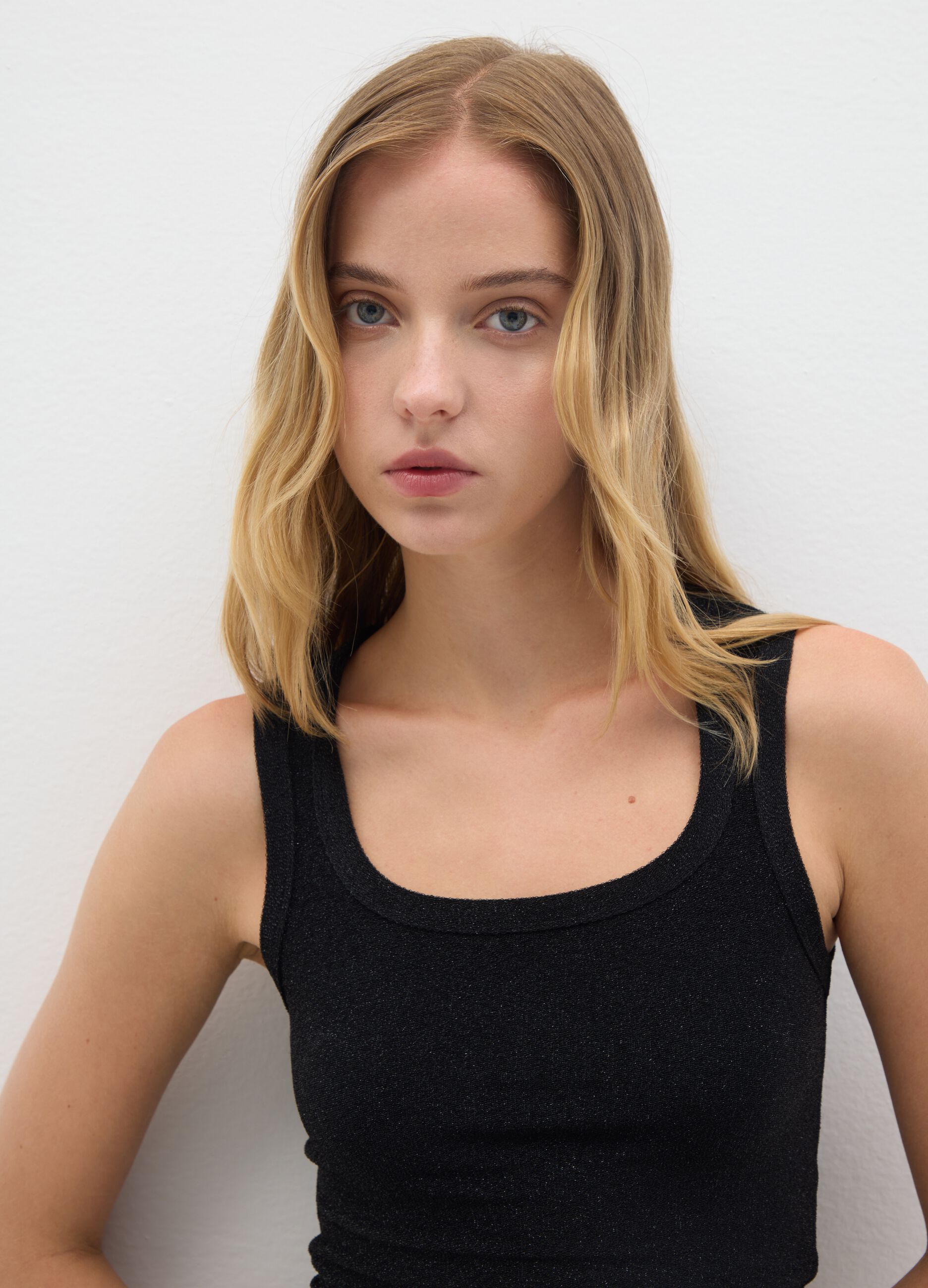 Women's Black Stretch Blend Top