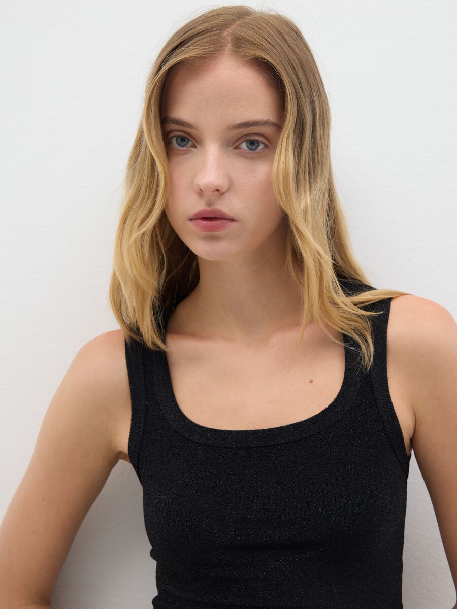 Women's Black Stretch Blend Top_2