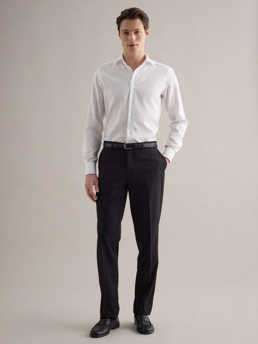 White pure cotton slim fit shirt_1