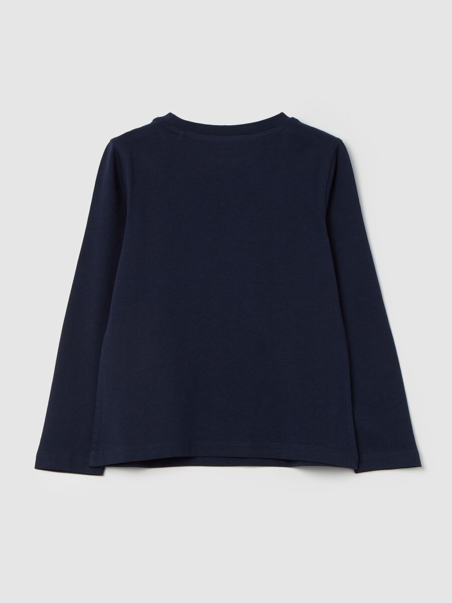 Cotton T-shirt with print and long sleeves_1