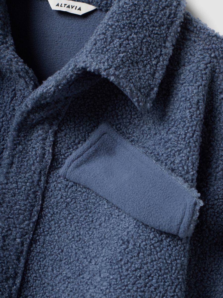 Shacket blu in sherpa con bottoni relaxed fit ALTAVIA STUDIO_8