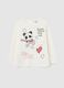 Girls' white regular fit cotton T-shirt_0