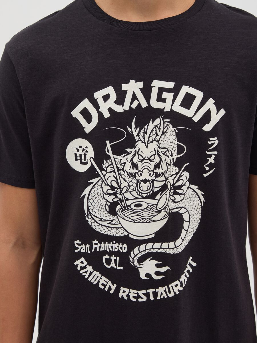 Men's Black Dragon Cotton T-shirt_2