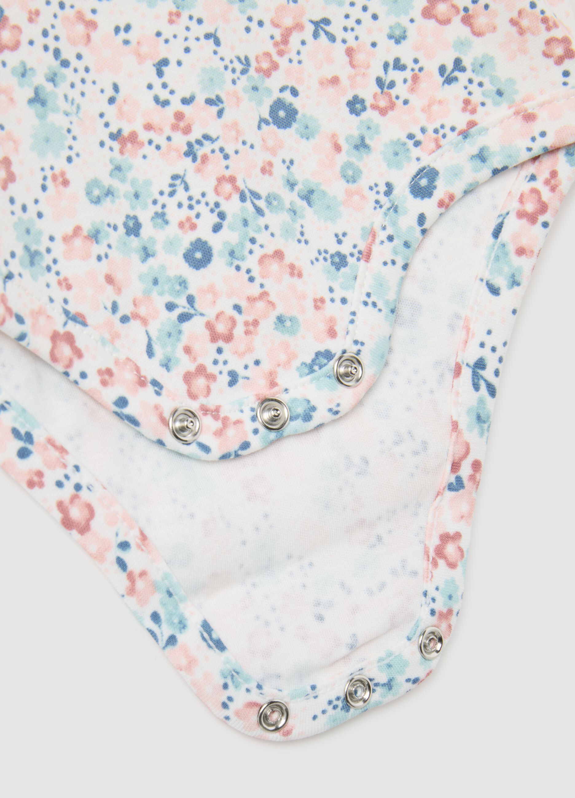 Body da neonata in puro cotone multicolor con colletto a balze