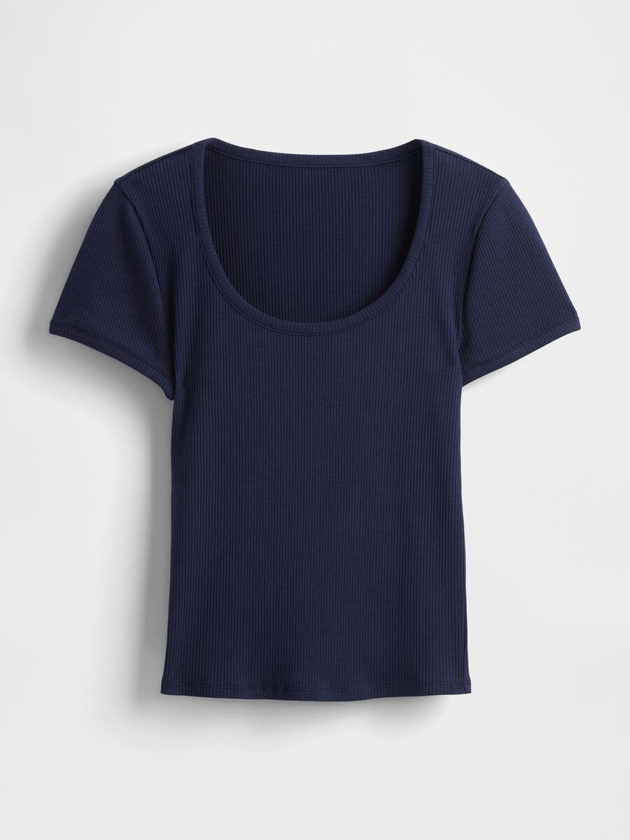 T-shirt blu a maniche corte_3