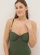 Green stretch swimsuit with embellishments_0