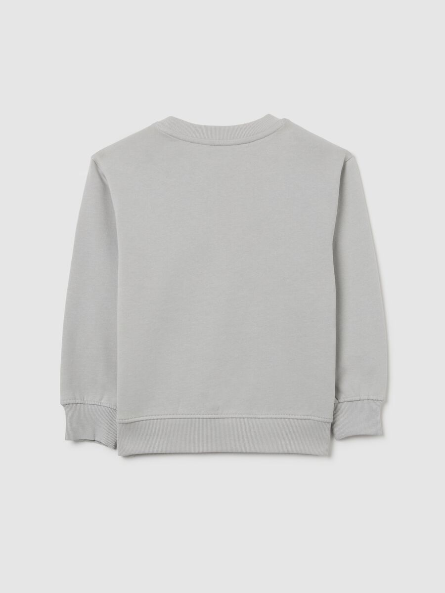 Grey cotton children's sweatshirt regular fit with print_1