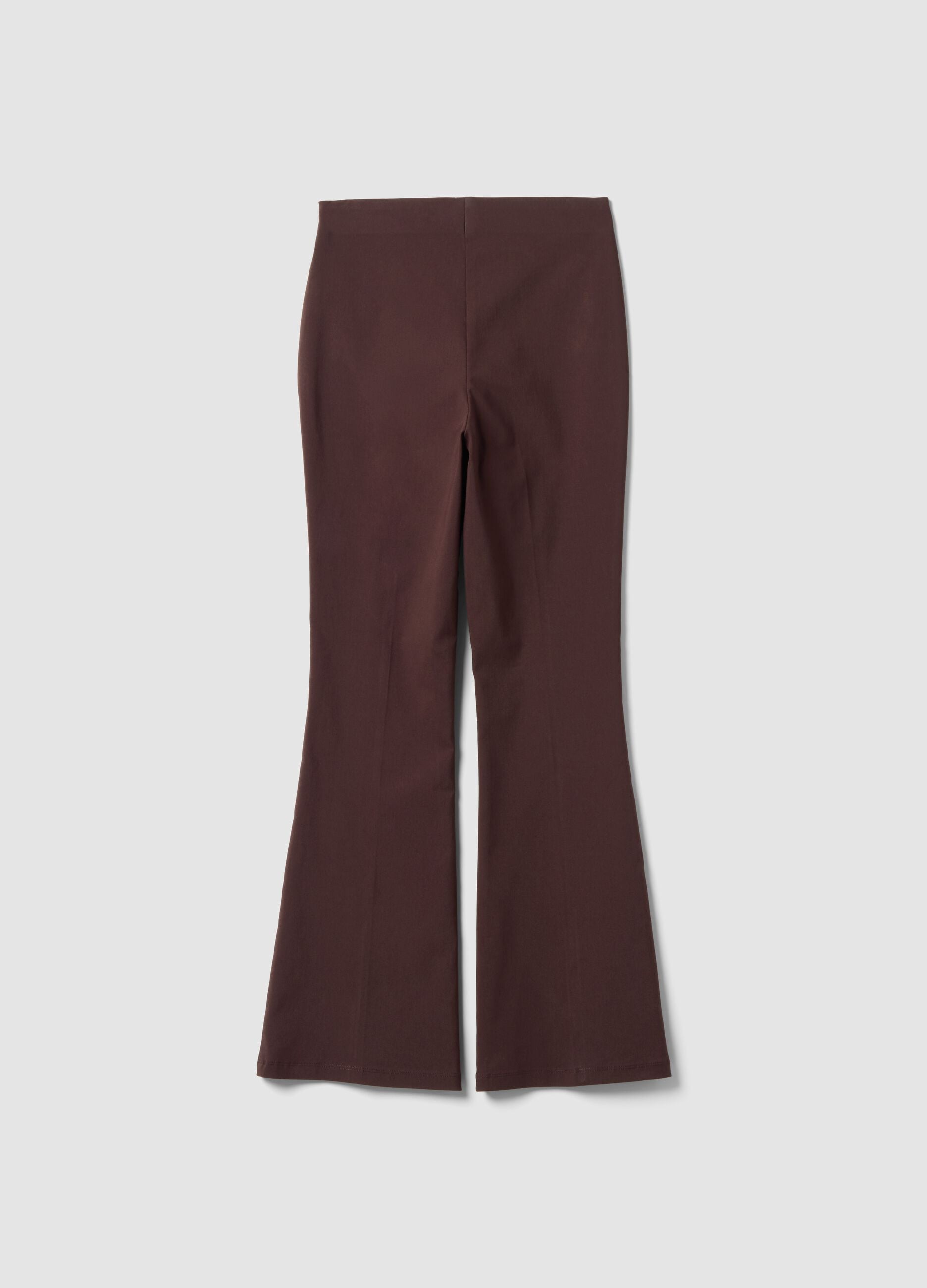 Brown stretch viscose flared leggings