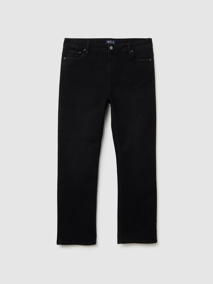 Pantaloni nero bootcut elasticizzati_0